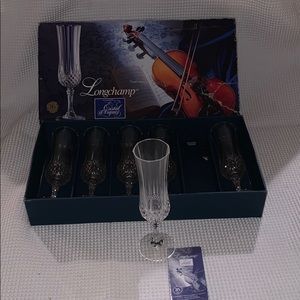 Longchamp lead crystal Champagne Flutes